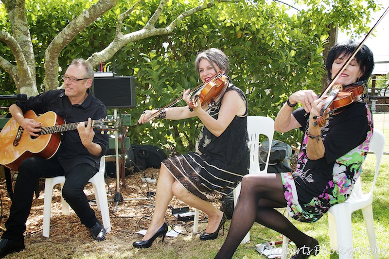 String trio at garden party wedding - wedding photography sydney